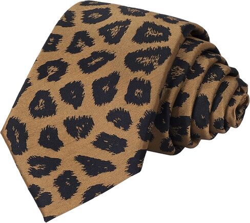 UTOWO Leopard Fashion Necktie for Men Gentleman Casual Neck-Tie Cool-Cheetah Hip-Hop Ties in Kuwait