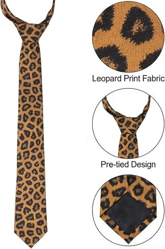 UTOWO Leopard Fashion Necktie for Men Gentleman Casual Neck-Tie Cool-Cheetah Hip-Hop Ties in Kuwait