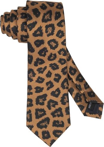 UTOWO Leopard Fashion Necktie for Men Gentleman Casual Neck-Tie Cool-Cheetah Hip-Hop Ties in Kuwait