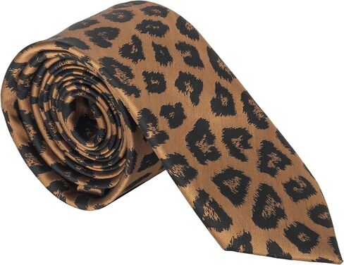 UTOWO Leopard Fashion Necktie for Men Gentleman Casual Neck-Tie Cool-Cheetah Hip-Hop Ties in Kuwait