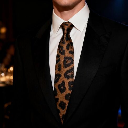 UTOWO Leopard Fashion Necktie for Men Gentleman Casual Neck-Tie Cool-Cheetah Hip-Hop Ties in Kuwait