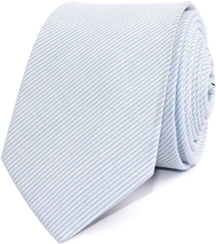 OTAA Light Blue and White Pinstripes Cotton Skinny Tie Casual Ties for Men - Perfect Neck Tie for Groomsmen Wedding Ties or Formal Occasions - Ideal Gifts for Him in Kuwait