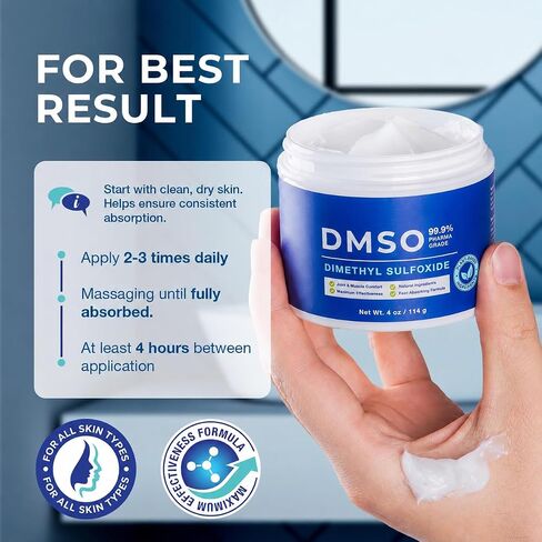 DMSO Cream – Pharmaceutical Grade DMSO Topical Cream with Arnica, Frankincense, Magnesium, Curcumin, Vitamin E & Lavender, Skin Cream for Daily Care – 1 Pack in Saudi Arabia