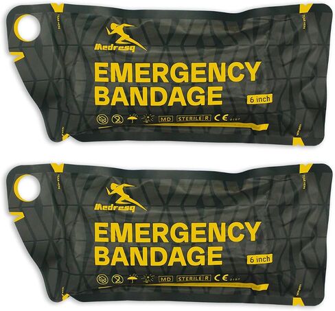 2-Pack 4" Israeli Emergency Bandage, Tactical Compression Trauma Dressing for Bleeding Control, Emergency First Aid for Combat, Shooting, Outdoor & Survival Use(2, 4inch) in Kuwait