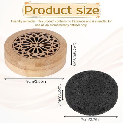 Passive Essential Oil Diffuser Stone, Small Lava Rock Diffuser Set Aromatherapy Stone for Desk Office Home Car & Gift-Giving, Compact Wood Bas in Kuwait