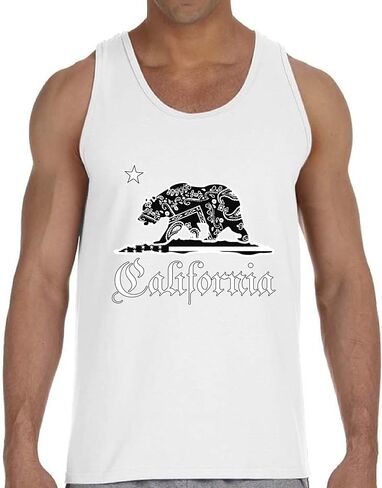 Vizor California Bear Tank Top Men's California Bandana Tank Cali Muscle Shirt in Saudi Arabia