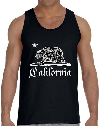 Vizor California Bear Tank Top Men's California Bandana Tank Cali Muscle Shirt in Saudi Arabia