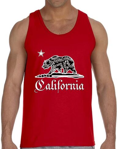 Vizor California Bear Tank Top Men's California Bandana Tank Cali Muscle Shirt in Saudi Arabia