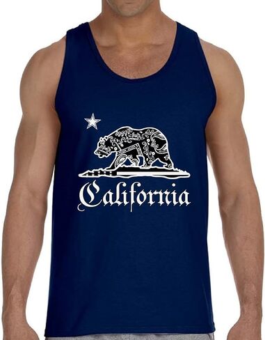 Vizor California Bear Tank Top Men's California Bandana Tank Cali Muscle Shirt in Saudi Arabia