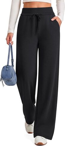 G4Free Smoofit Modal Soft Wide Leg Sweatpants Women Drawstring Elastic Waistband Casual Lounge Pants with Pockets in Kuwait