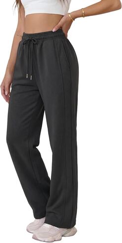 Women's High Waisted Straight Leg Sweatpants Drawstring Comfy Athletic Workout Pants in Saudi Arabia