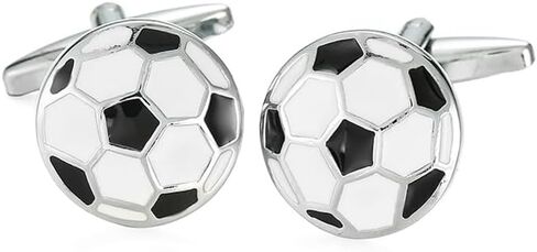 Men’s Soccer Ball Cufflinks – 1 Pair Stainless Steel French Shirt Cuff Nails, Polished Brass Business Suit Accessory – Ideal for Weddings, Birthdays, and Father’s Day in Kuwait