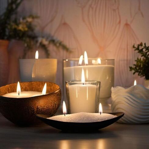 NICEME Customized Powder Candle Making Kit, Sandalwood Jasmine Scented 26Oz / 750g Refillable Beaded Wax Sand All Natural DIY Pearled Candle with 50ML Essential Oil 30PCS Wicks 2PCS Centering Devices in Kuwait