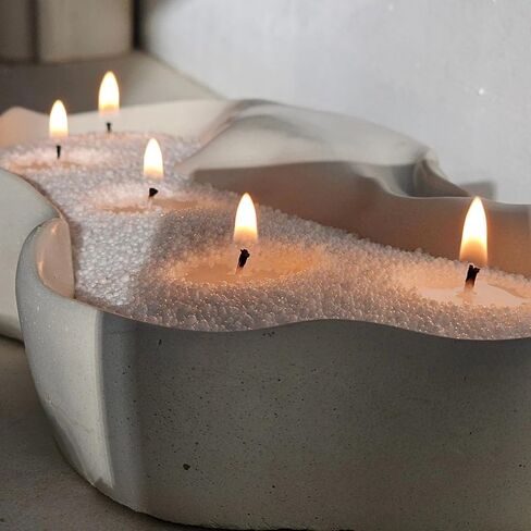 NICEME Customized Powder Candle Making Kit, Sandalwood Jasmine Scented 26Oz / 750g Refillable Beaded Wax Sand All Natural DIY Pearled Candle with 50ML Essential Oil 30PCS Wicks 2PCS Centering Devices in Kuwait