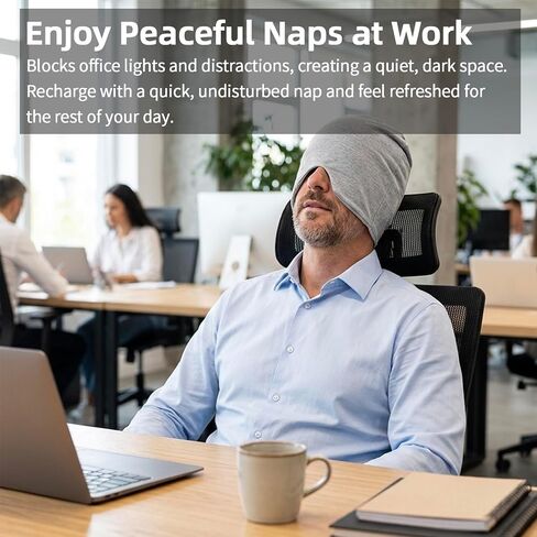 Men’s Sleep Cap 2 Pack (Thin+Thick), Blackout Comfortable Night Cap for Naps Travel Sensitive Scalp & Migraine Stress Relief Grey in Saudi Arabia