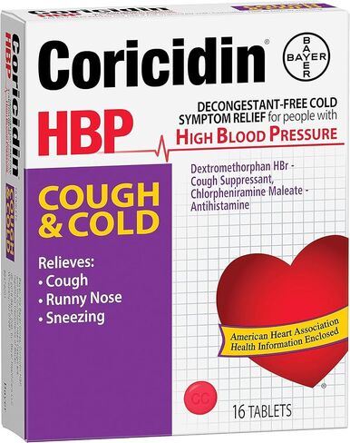 Coricidin HBP Cough & Cold Tablets - 16 Tablets, Pack of 6 in Saudi Arabia