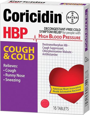 Coricidin HBP Cough & Cold Tablets - 16 Tablets, Pack of 6 in Saudi Arabia