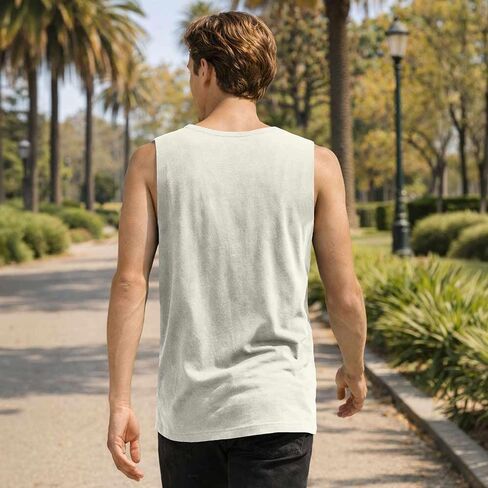 DALIX Astronaut Lightweight Cotton Tank Top Sleeveless Shirt Relaxed Fit Breathable Soft Casual Everyday Wear Mens in Kuwait
