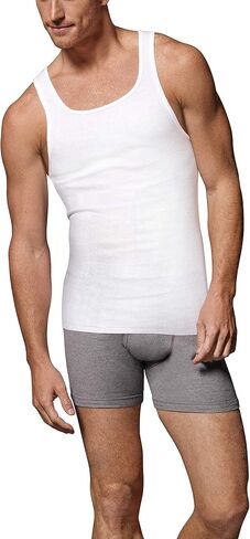 Hanes Tall Men's ComfortSoft Fresh IQ A-Shirt Tank Top - 5 Pack White in Kuwait