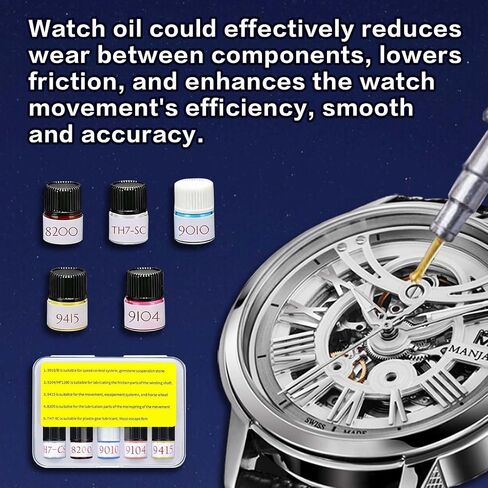 Watch Oil Kit Includes 5 PCS Watch Oil and A Watch Oiler, Watch Repair Tools & Kits, Watchmaker Tools for All Watch or Clock Movements in Kuwait