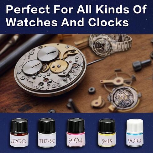Watch Oil Kit Includes 5 PCS Watch Oil and A Watch Oiler, Watch Repair Tools & Kits, Watchmaker Tools for All Watch or Clock Movements in Kuwait