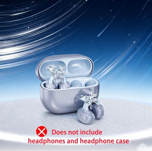 Clip on Earbud Jewelry for Women, Butterfly Crystal Accent Earbud Decor Clips, Non-Electronic Pure Ornamental Earbud Accessory, Stylish Ornament for Daily & Party Wear in Saudi Arabia