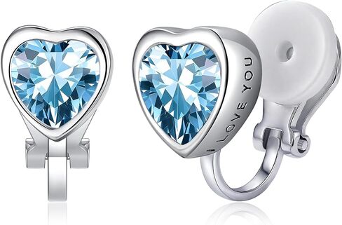 Clip on Earrings for Women Small Heart Letter Hypoallergenic Clip Earrings Cubic Zirconia Non Pierced Earrings in Saudi Arabia
