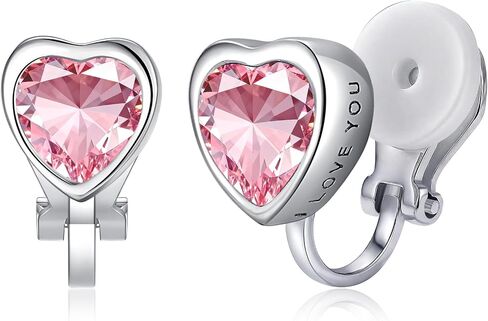 Clip on Earrings for Women Small Heart Letter Hypoallergenic Clip Earrings Cubic Zirconia Non Pierced Earrings in Saudi Arabia