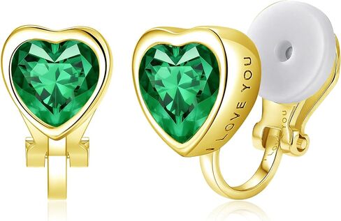 Clip on Earrings for Women Small Heart Letter Hypoallergenic Clip Earrings Cubic Zirconia Non Pierced Earrings in Saudi Arabia