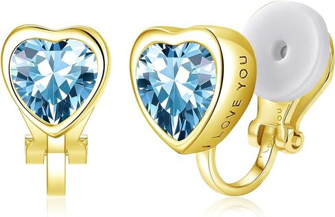 Clip on Earrings for Women Small Heart Letter Hypoallergenic Clip Earrings Cubic Zirconia Non Pierced Earrings in Saudi Arabia
