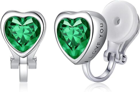 Clip on Earrings for Women Small Heart Letter Hypoallergenic Clip Earrings Cubic Zirconia Non Pierced Earrings in Saudi Arabia