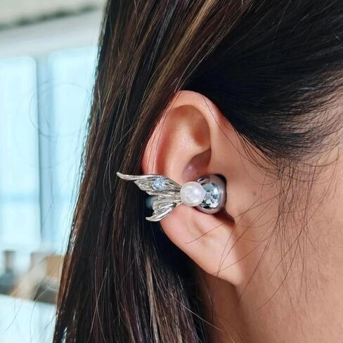 Bow Rhinestone for Clip on Earbuds Open Ear Accessories, Elegant Zirconia Decorative Earphone Accessories, Removable Exquisite DIY Decoration in Saudi Arabia