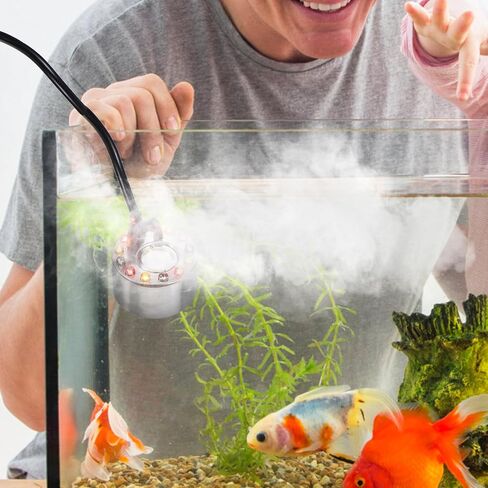 LED Colorful Aquarium Fog Maker Mist Generator with Ultrasonic Atomizing Head, Small Fogger for Fish Tank Indoor Fountain Humidifier, 110 Compatible for Home Décor and Party Use in Kuwait