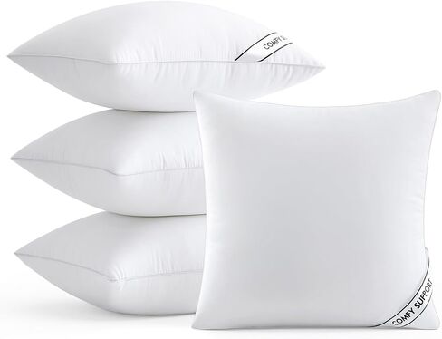MIULEE 18x18 Inch Pillows Inserts, Pack of 4 Down Alternative Virgin Filling Comfy Support Throw Pillows for Sofa Couch Bed in Kuwait