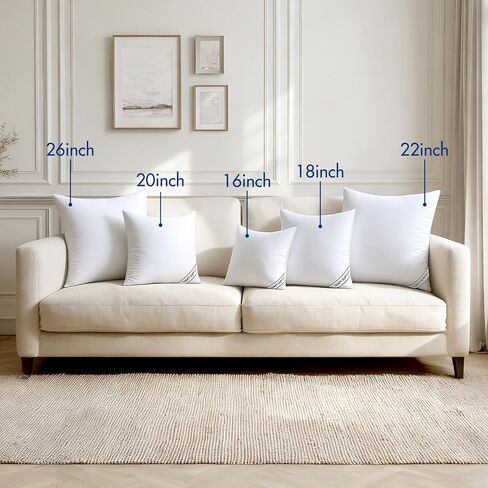 MIULEE 18x18 Inch Pillows Inserts, Pack of 4 Down Alternative Virgin Filling Comfy Support Throw Pillows for Sofa Couch Bed in Kuwait