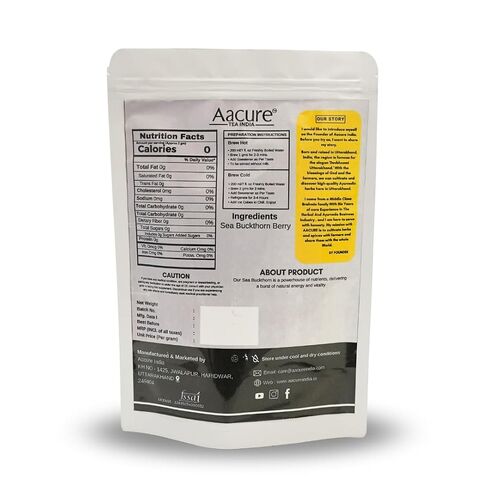 Aacure Sea Buckthron Berry Powder |100+Cups| Himalayan Sea Buckthorn Dry Berry from Ladakh|100gms in Saudi Arabia