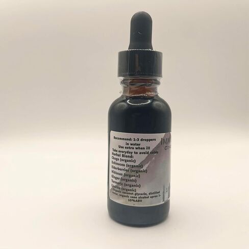 Chaga Super Immune | 100% Organic & Handmade Low Alcohol Herbal Drops | Travel & Daily Immunity Formula |Elderberry, Echinacea, Chaga Mushroom Hibiscus & More | Advanced Extract & Concentrate in Saudi Arabia