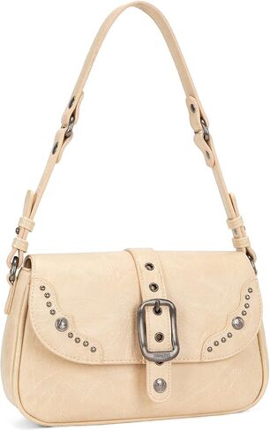 Wrangler Shoulder Bag for Women, Western Leopard Hobo Purse, Small Underarm Handbag with Buckle, Studs & Crossbody Strap in Kuwait