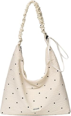 Cute Bow Gingham Shoulder Bag Women Casual Lightweight Large Capacity Hobo Tote Bag Soft Plaid Fabric Handbag in Kuwait