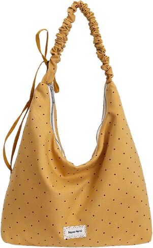 Cute Bow Gingham Shoulder Bag Women Casual Lightweight Large Capacity Hobo Tote Bag Soft Plaid Fabric Handbag in Kuwait