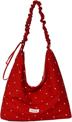 Cute Bow Gingham Shoulder Bag Women Casual Lightweight Large Capacity Hobo Tote Bag Soft Plaid Fabric Handbag in Kuwait
