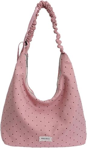 Cute Bow Gingham Shoulder Bag Women Casual Lightweight Large Capacity Hobo Tote Bag Soft Plaid Fabric Handbag in Kuwait