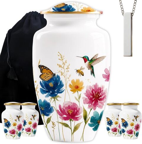 Eternal Love Dove Cremation Urn for Ashes Adult Male & Female Set of 6 with 1 Large Decorative Funeral Urns for Human Ashes Adult Man or Women 4 Keepsakes & 1 NecklaceUrn for Upto 220lbs in Saudi Arabia
