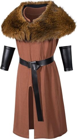 Kids Renaissance Medieval Knight Robe Viking outfit Warrior LARP Tunic Halloween Costume Accessories Set in Saudi Arabia