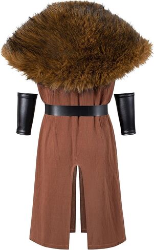 Kids Renaissance Medieval Knight Robe Viking outfit Warrior LARP Tunic Halloween Costume Accessories Set in Saudi Arabia