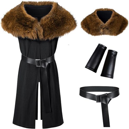 Kids Renaissance Medieval Knight Robe Viking outfit Warrior LARP Tunic Halloween Costume Accessories Set in Saudi Arabia