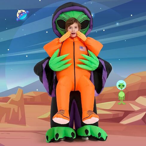 GOOSH Inflatable Alien Costume Kids, Blow Up Costumes for Chilren, Halloween Funny Costume for Party Cosplay in Kuwait