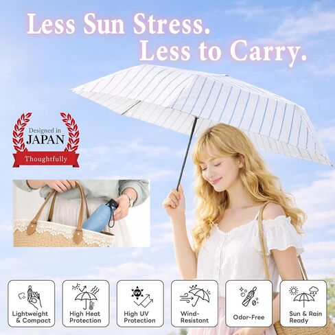 Compact Sun Umbrella for Easy Carry, Lightweight Travel Size, Sun & Rain Ready in Saudi Arabia