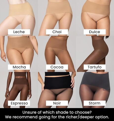 NOOSH Getnoosh PLAY Free-Hugging Seamless Tights For Women | Stylish Comfort & Breathable | Light Weight Sheer Women's Tights No Middle Seam | Mocha - XS/S in Saudi Arabia