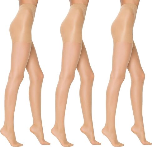 PENTI 3 Pairs 20 Den Shaper Control Top Pantyhose | High-Waisted Shapewear Tights | Oeko-Tex Certified in Saudi Arabia